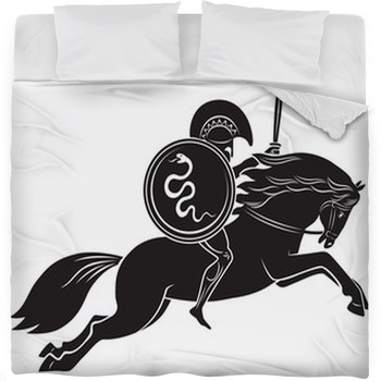 Greek Warrior Fleece Bed Blanket
