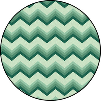 Green Chevron Pattern Round Rug