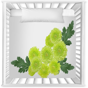 Green Chrysanthemums Baby Crib Comforter
