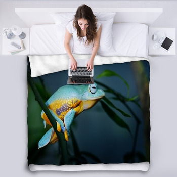 Green Flying Frog Frog Rhacophorus Fleece Blanket
