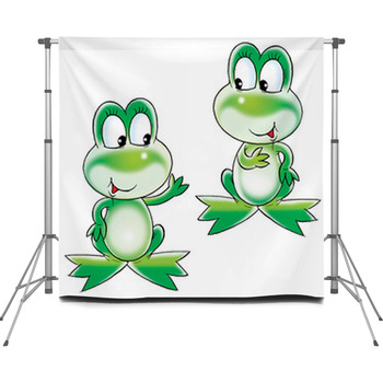Green Frogs Custom Size Backdrop