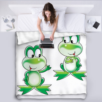 Green Frogs Fleece Blanket