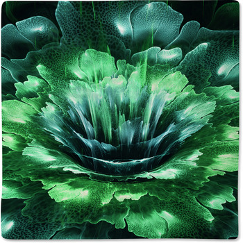 Green Futuristic Flower Baby Blanket