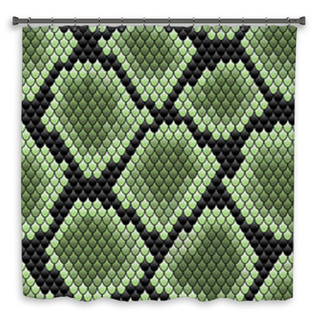 Green Seamless Snake Skin Custom Size Shower Curtain