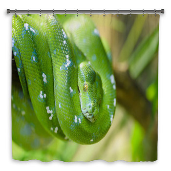 Green Snake Custom Size Shower Curtain