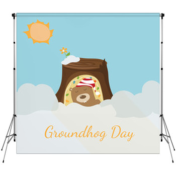 Greeting Card To Groundhog Day. Custom Size Backdrop