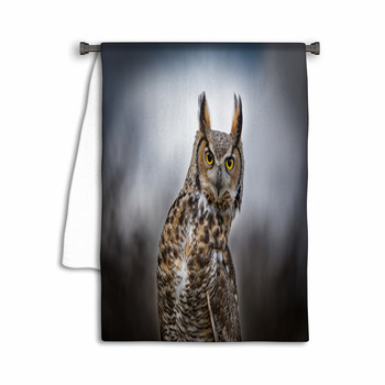 Grey Horned Owl Towel