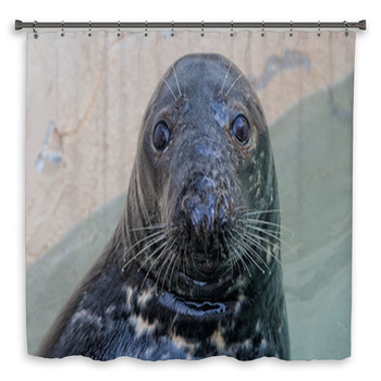 Grey Seal Portrait Custom Size Shower Curtain