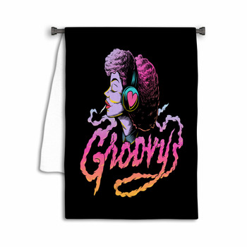 Groovy Afro Music Creative Illustration Towel