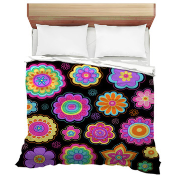 Suncloris,Hippie Psychedelic Butterfly Peace Sign,Bedding Boys Girls Watercolor Colorful Art Duvet Cover Set.Included:1 Duvet Cover,2 Pillowcase Queen no Comforter Inside 