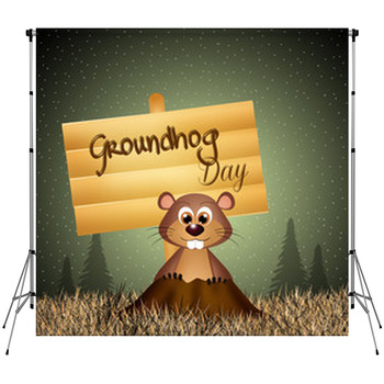 Groundhog Day Fleece Backdrop