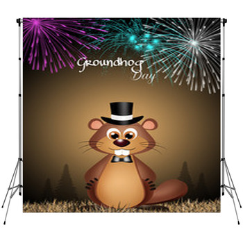 Groundhog Day Fleece Backdrop