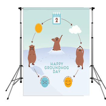 Groundhog Day Infographic With Pole Pocket Backdrop
