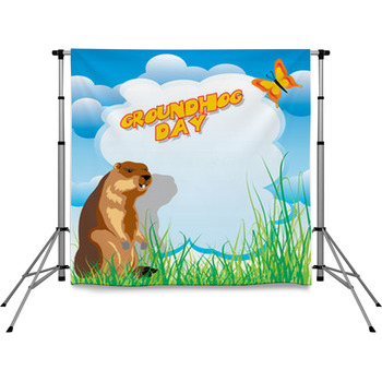 Groundhog Day Pole Pocket Backdrop