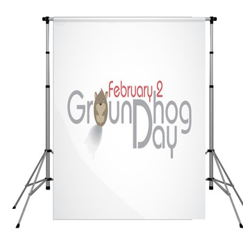 Groundhog Day, Text. Pole Pocket Backdrop
