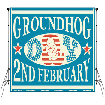 Groundhog Day Vintage Match Label Custom Size Backdrop