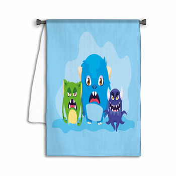 Group Of Monsters Cartoon Design Towel