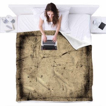 Grunge Background With Space For Fleece Bed Blanket