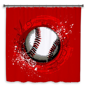 Baseball Shower Curtains Mats Towels Personalize