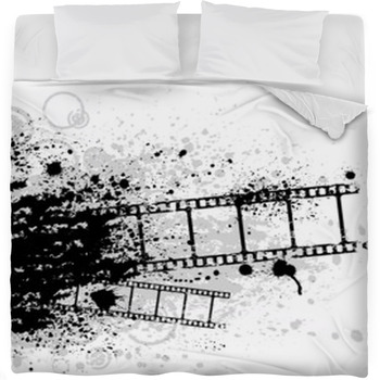 Grunge Film Fleece Bed Blanket