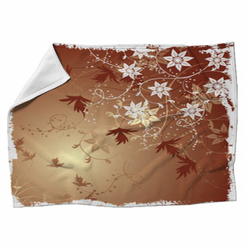 Grunge Floral Background Fleece Blanket