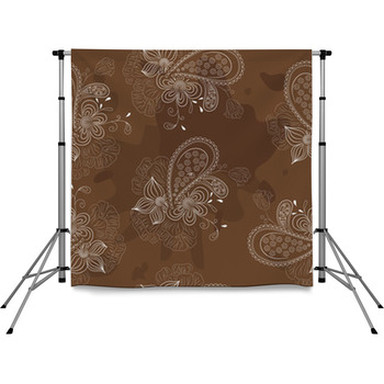 Grunge Floral Pattern Pole Pocket Backdrop
