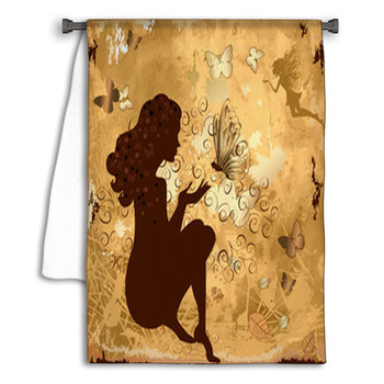 Grunge Girl With Butterflies Towel