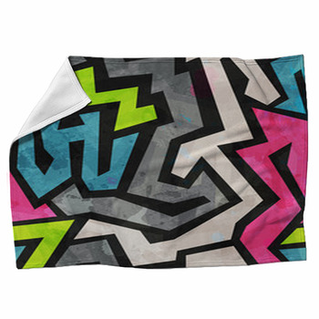 Grunge Graffiti Seamless Pattern Fleece Blanket