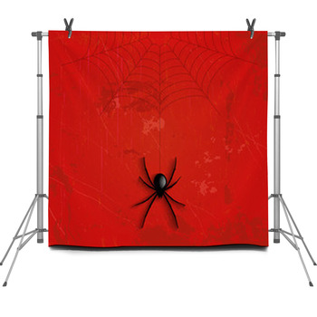 Grunge Halloween Spider Background Fleece Backdrop