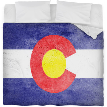 Grunge Of Colorado Flag Fleece Bed Blanket