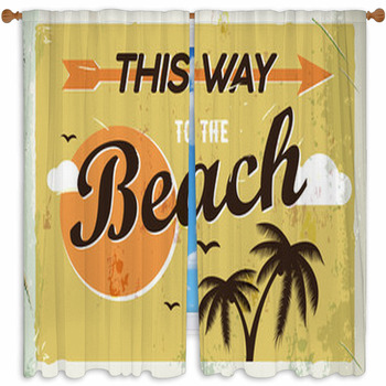 Grunge Retro Metal Sign This Custom Size Window Curtain