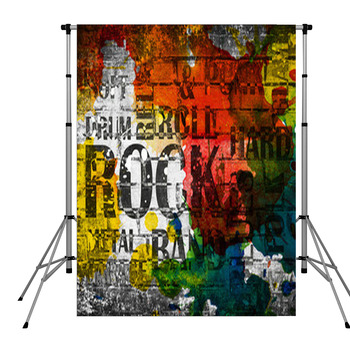 Grunge Rock Music Poster Pole Pocket Backdrop
