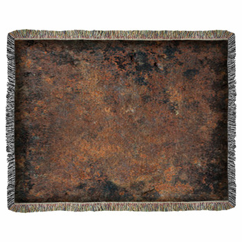 Grunge Rusty Metal Texture Woven Throw Blanket