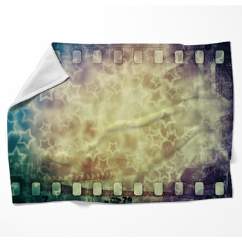 Grunge Scratched Colorful Film Strip  Woven Throw Blanket