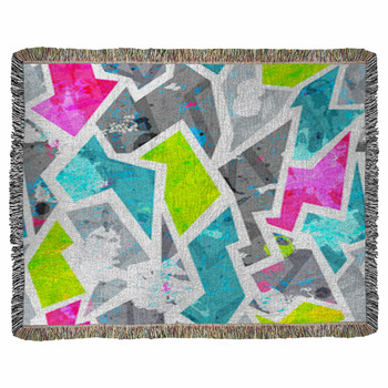Grunge Seamless Pattern With Blots Woven Throw Blanket