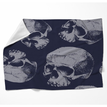 Grunge Seamless Pattern With Skulls Woven Throw Blanket