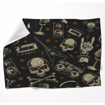 Grunge Seamless Pattern With Skulls Woven Throw Blanket