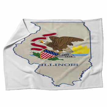 Grunge State Of Illinois Flag Map Fleece Blanket