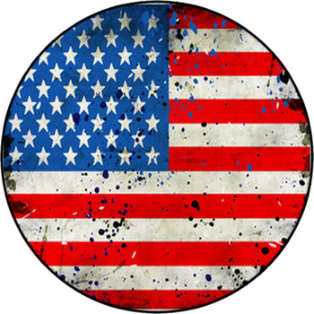 Grunge USA Flag Round Rug