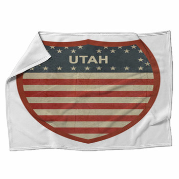 Grunge Utah American Interstate Highway Fleece Blanket