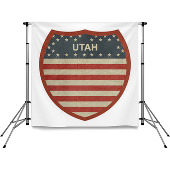 Grunge Utah American Interstate Pole Pocket Backdrop