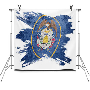 Grunge Utah State Flag Utah Flag Brush Fleece Backdrop