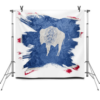 Grunge Wyoming State Flag Wyoming Flag Fleece Backdrop