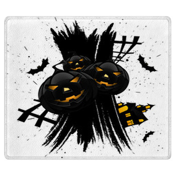 Grungy Halloween Background With Pumpkins House  Bath Mat