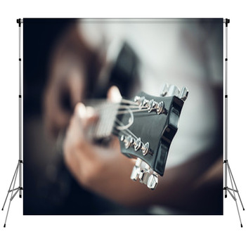 Guitar In The Hands Of The Young Man Fleece Backdrop