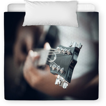 Guitar In The Hands Of The Young Man Toddler Duvet