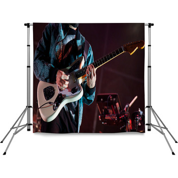 Guitarist On Stage Pole Pocket Backdrop