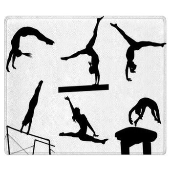 Gymastic Silhouettes Bath Mat