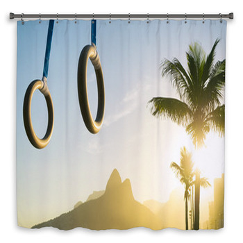 Gymnast Rings Hanging In Custom Size Shower Curtain