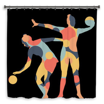 Gymnast Woman Silhouette With  Custom Size Shower Curtain